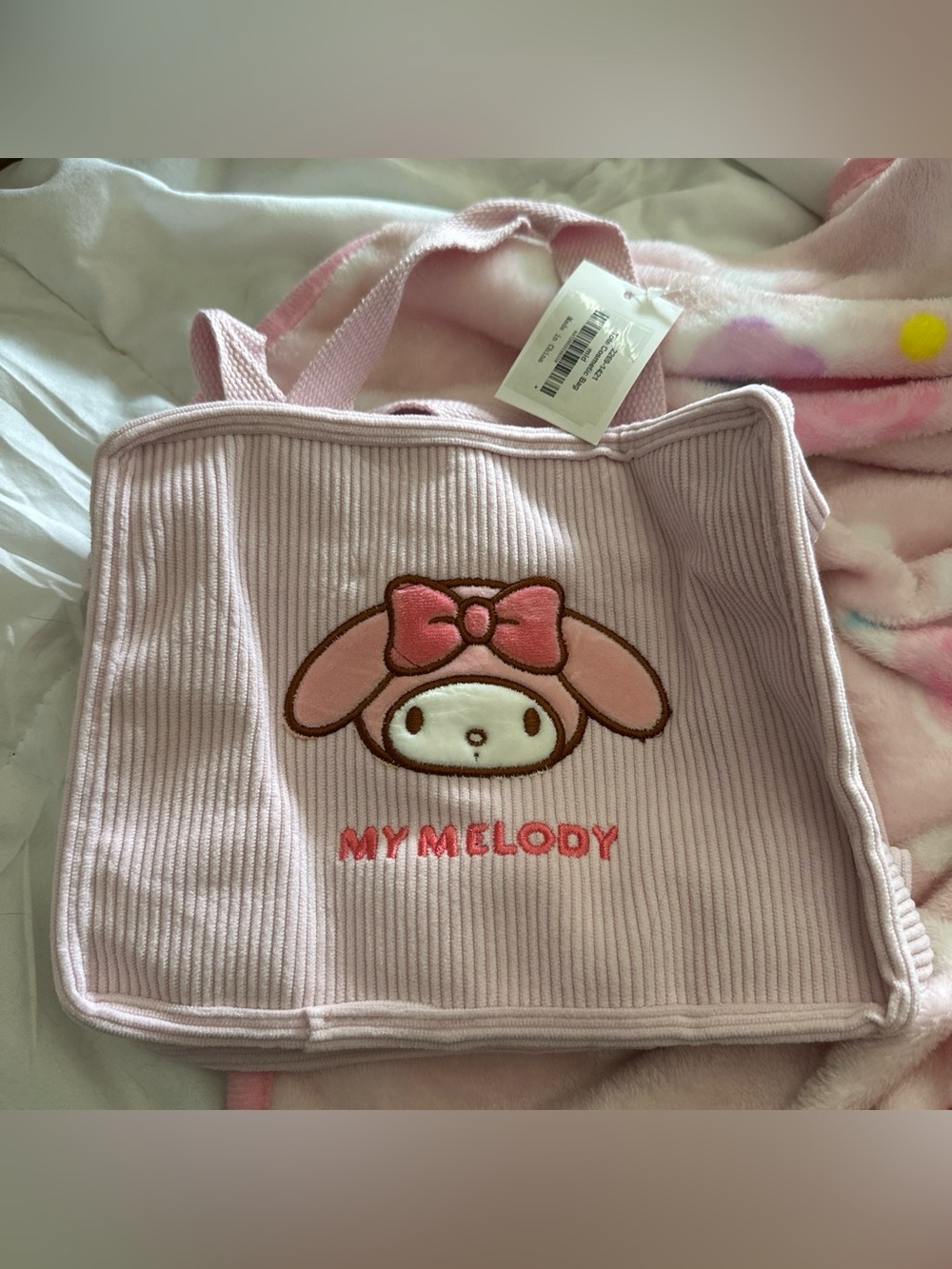 Sanrio My Melody Light Pink Corduroy Kids Tote Bag